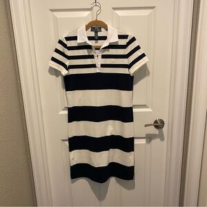 Lauren Ralph Lauren Navy and White Striped Polo Dress